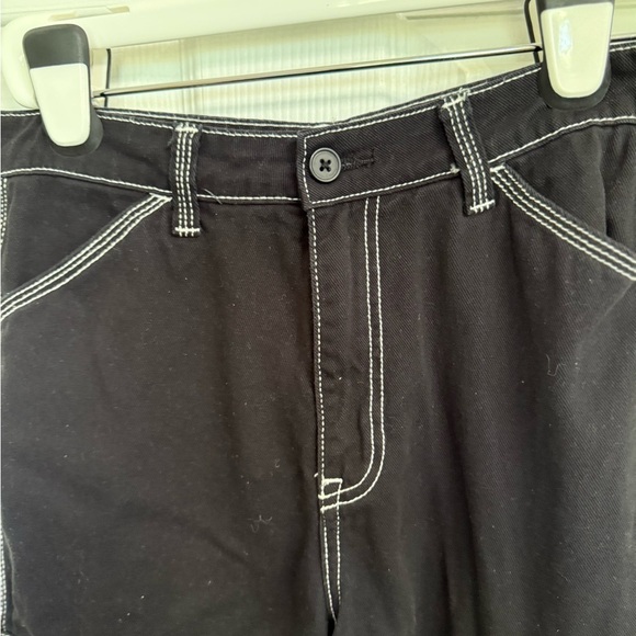 H&M Divided Black Cargo Pants Women’s Size 4 – Contrast Stitch Utility Y2K Style - Picture 3 of 6